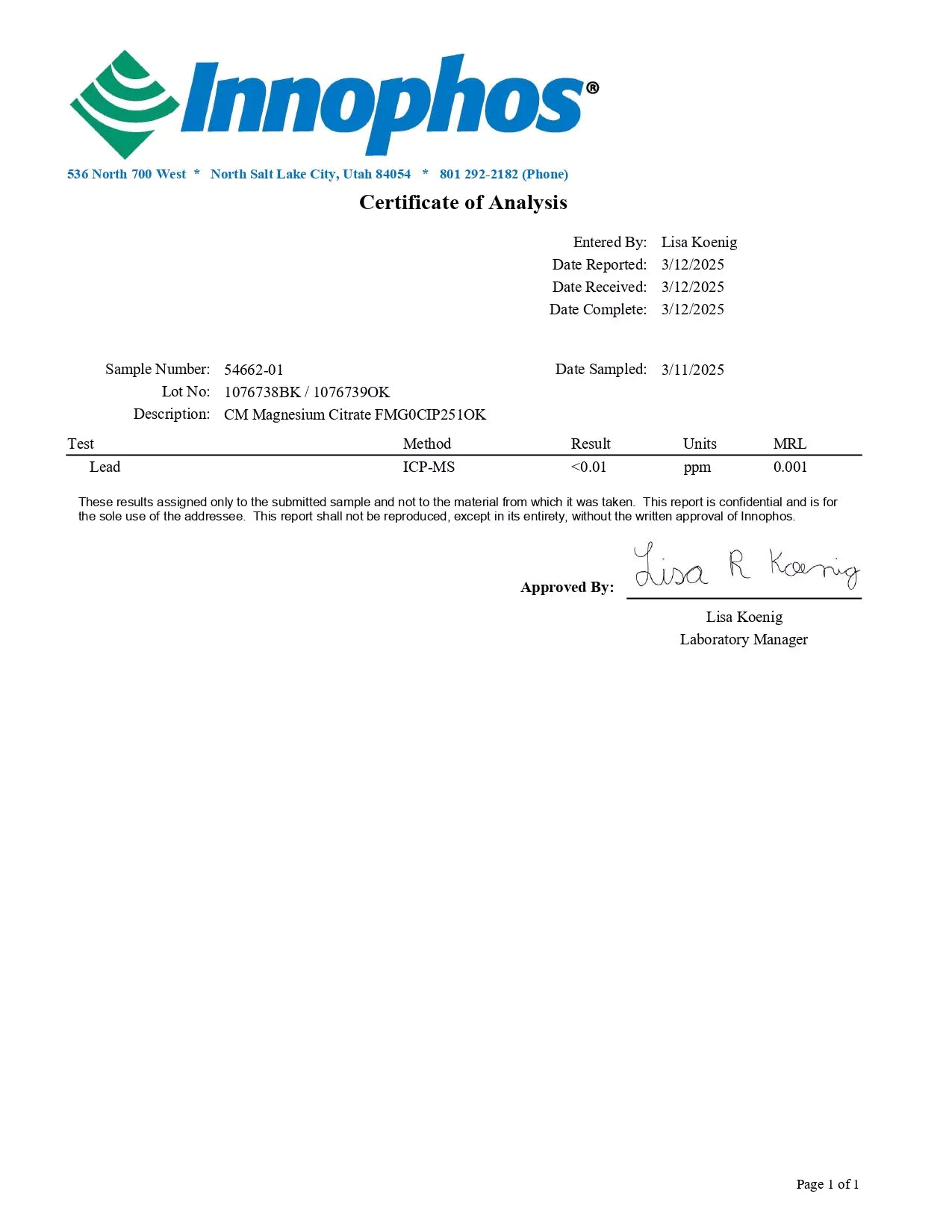 Oganics Ocean Real Magnesium Citrate