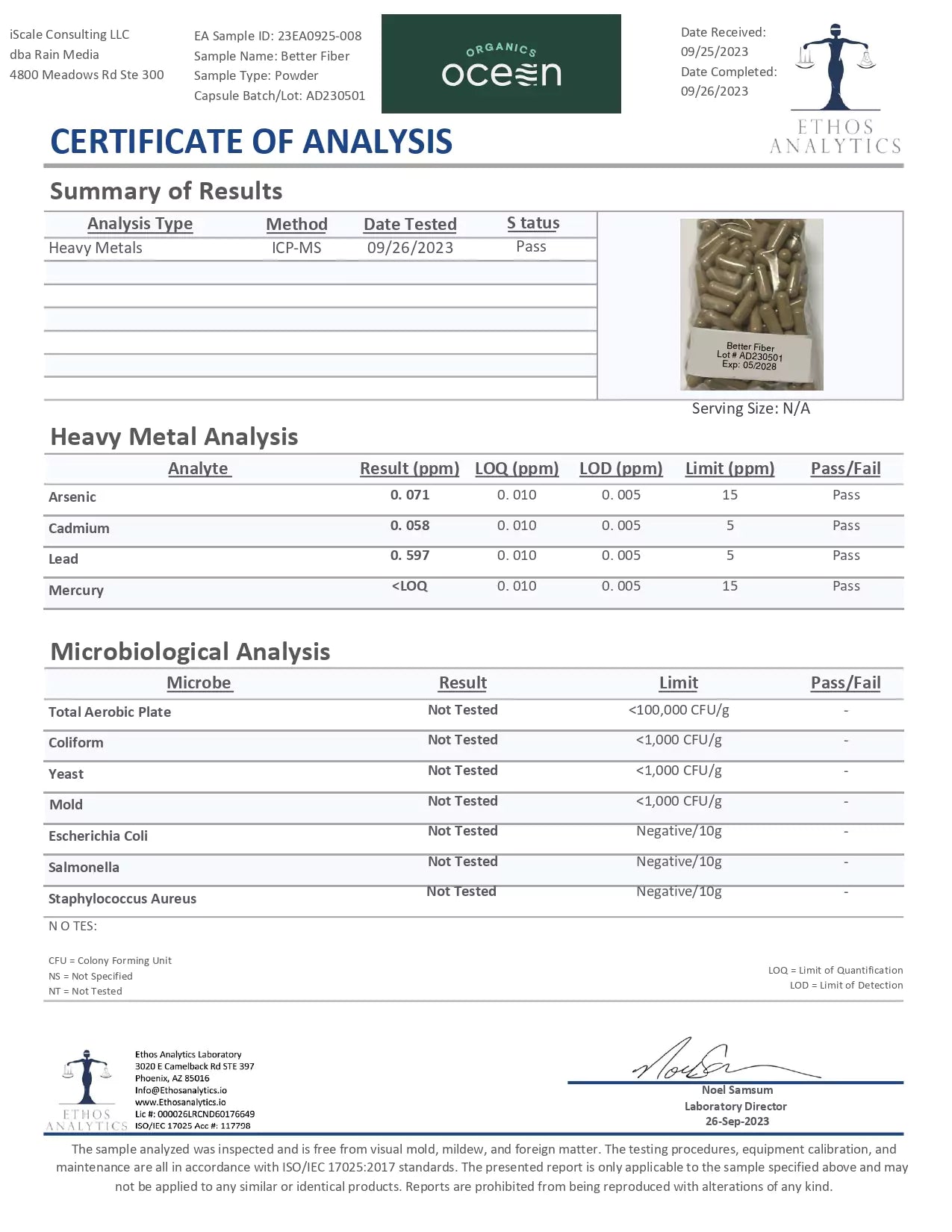 Oganics Ocean Better Fiber