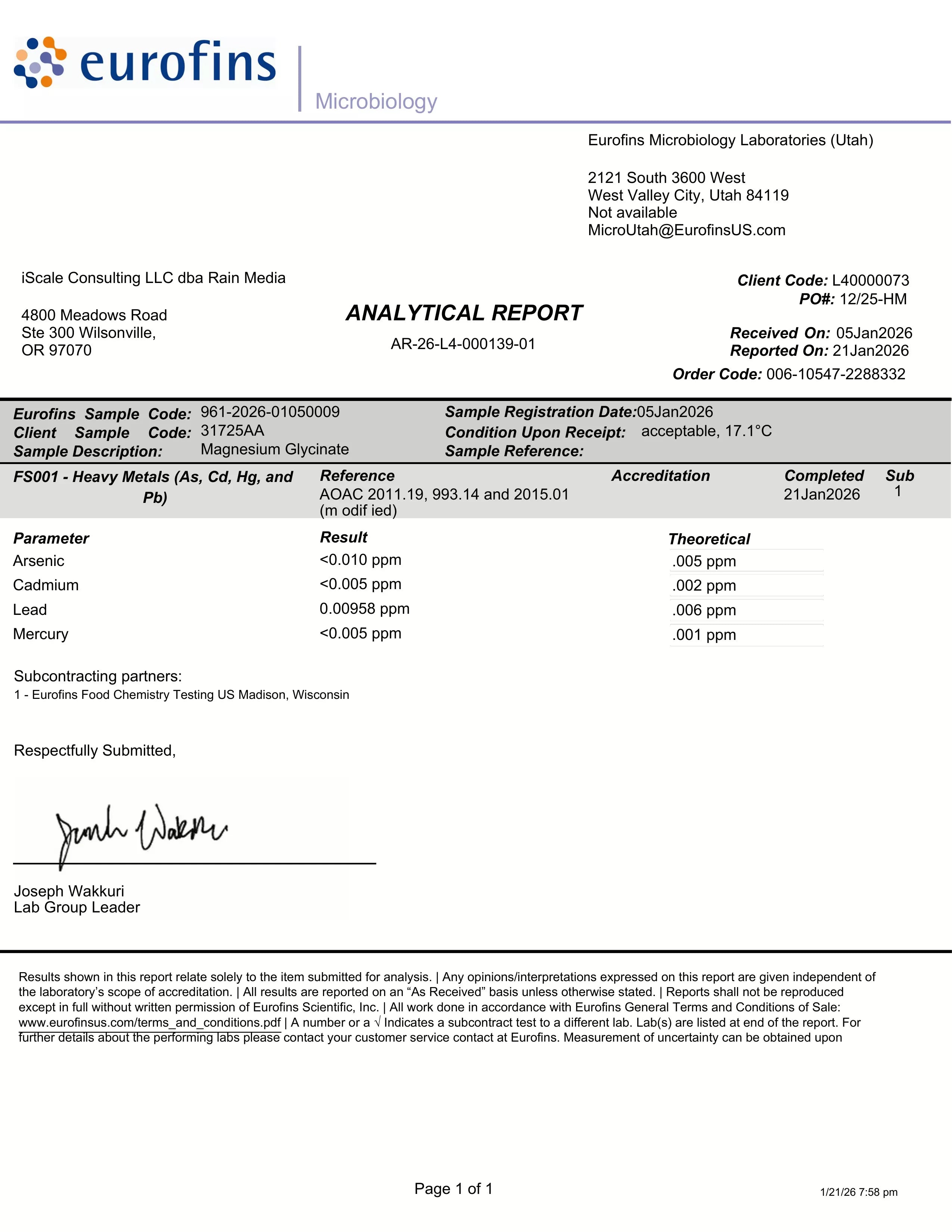 Oganics Ocean Magnesium Glycinate