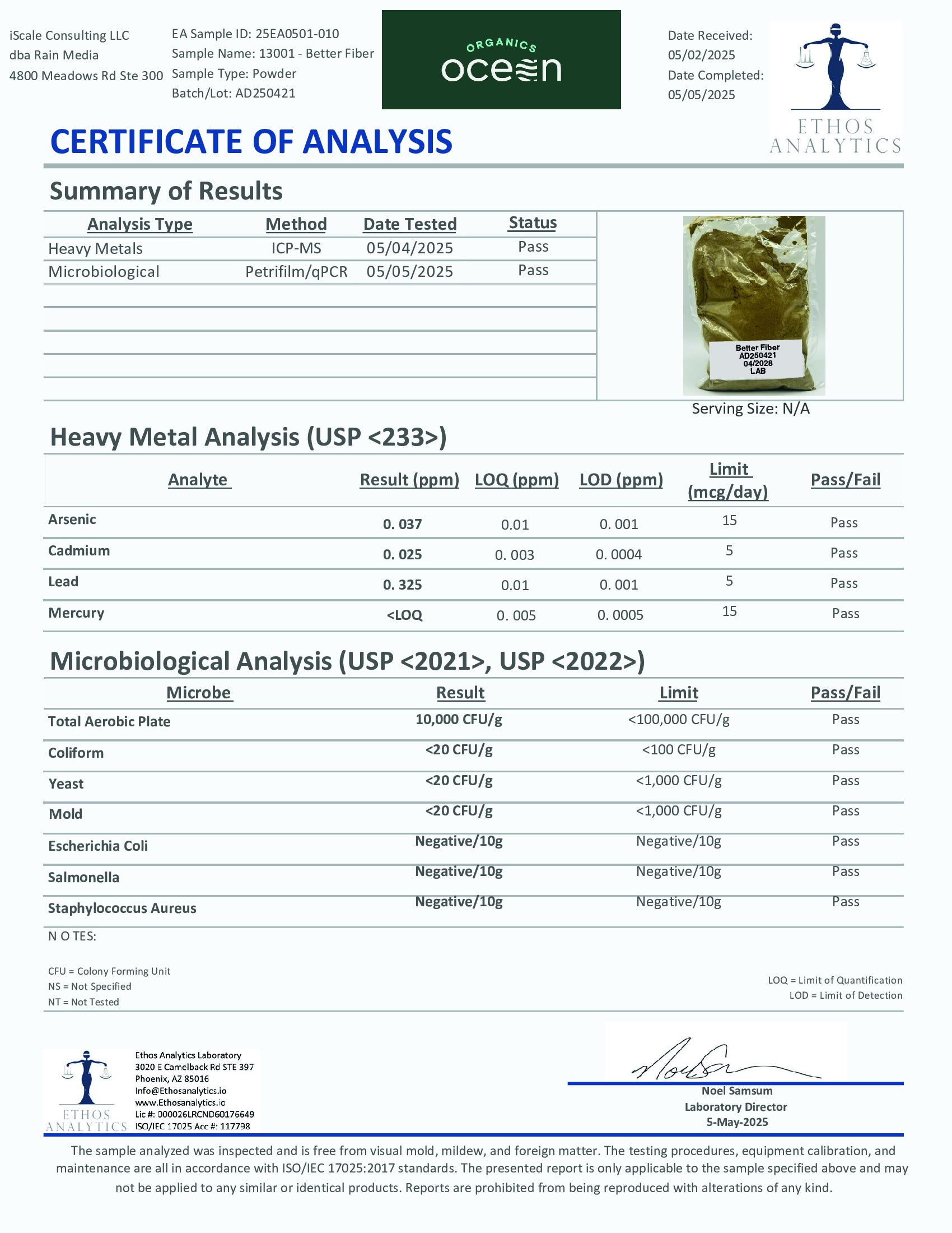 Oganics Ocean Better Fiber