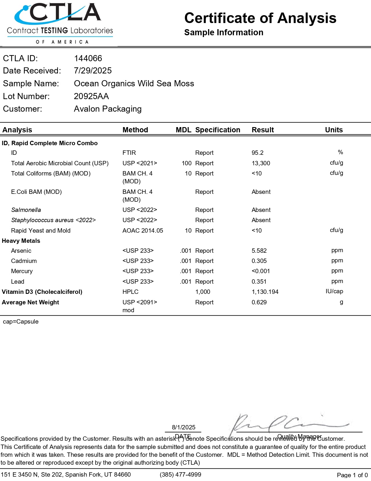 Oganics Ocean Wild Sea Moss