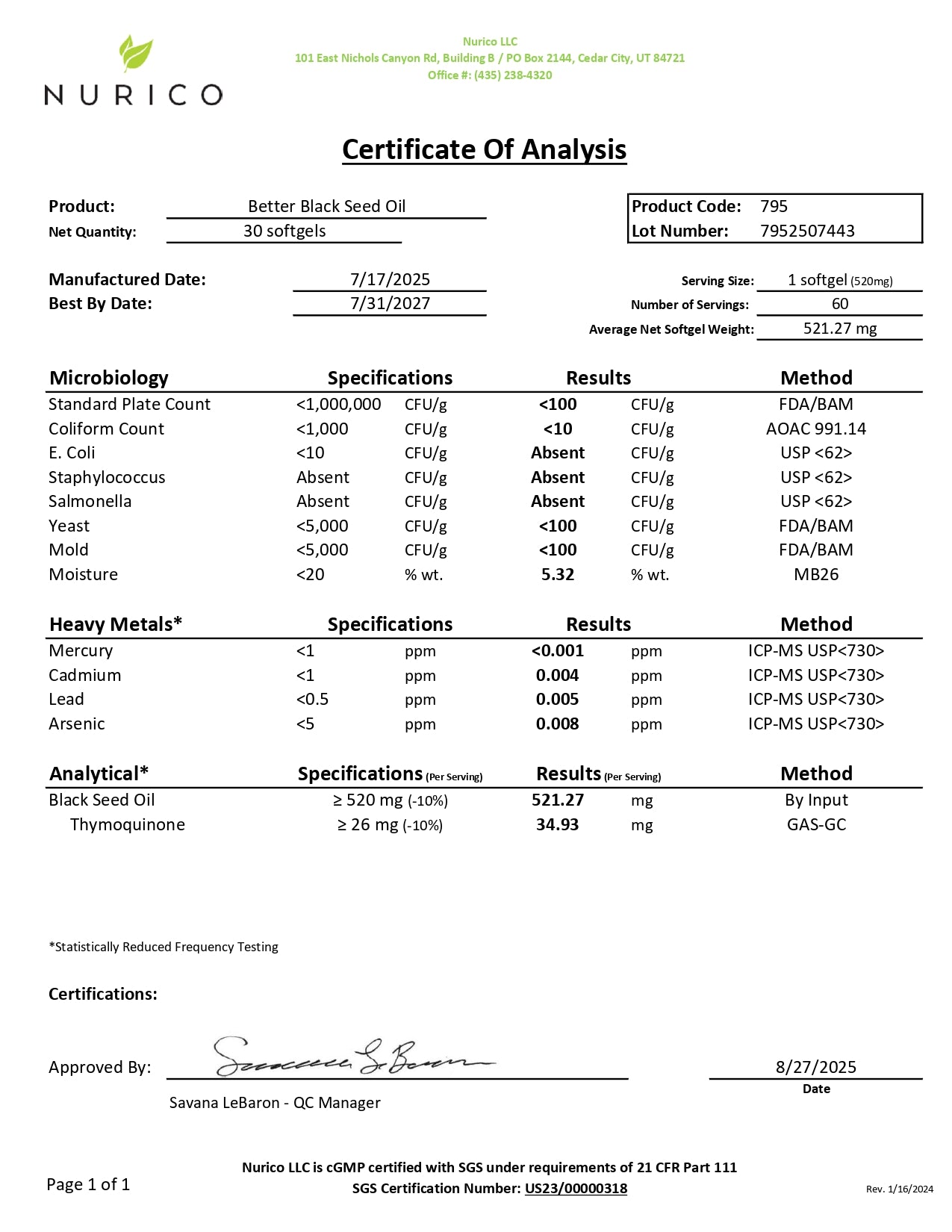 Oganics Ocean Better Black Seed Oil