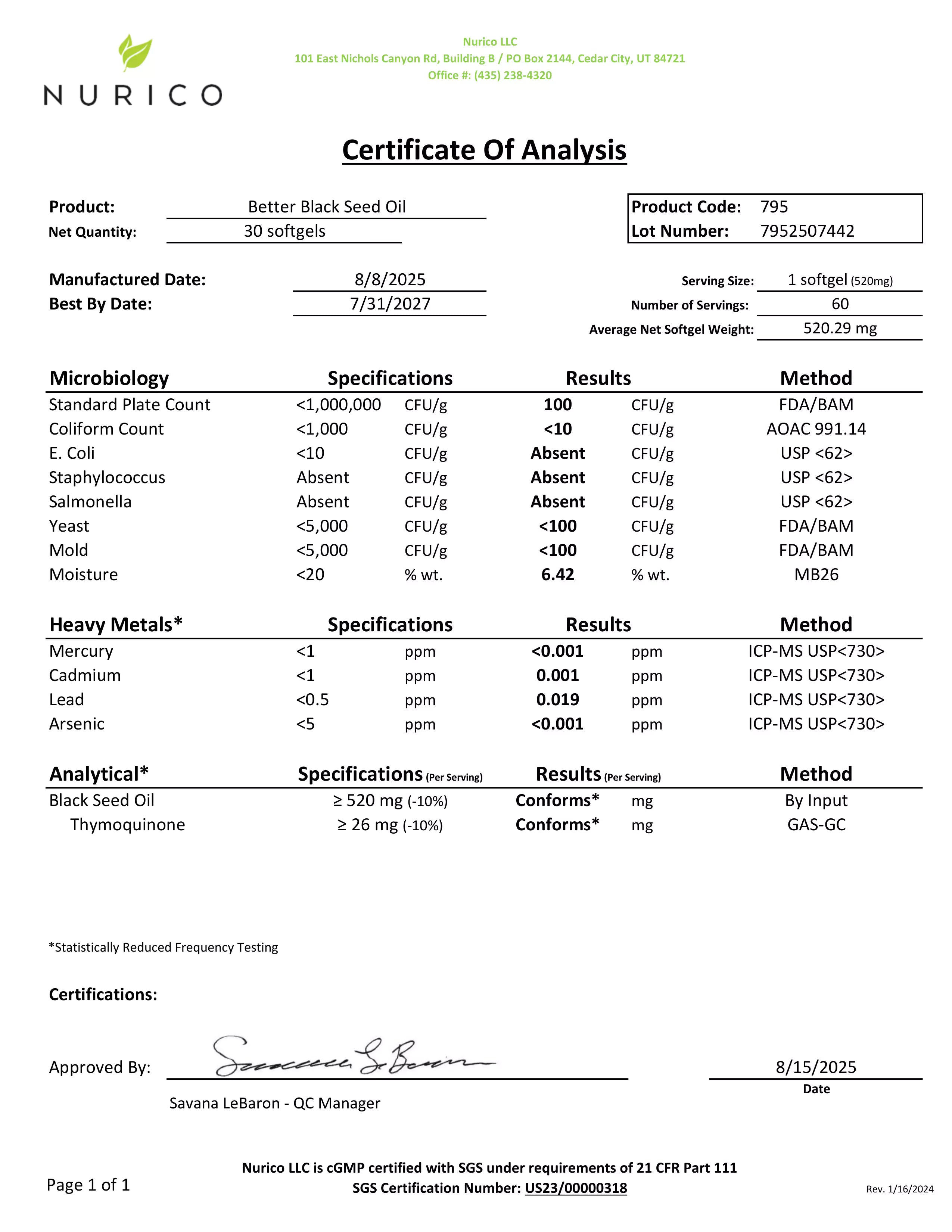 Oganics Ocean Better Black Seed Oil