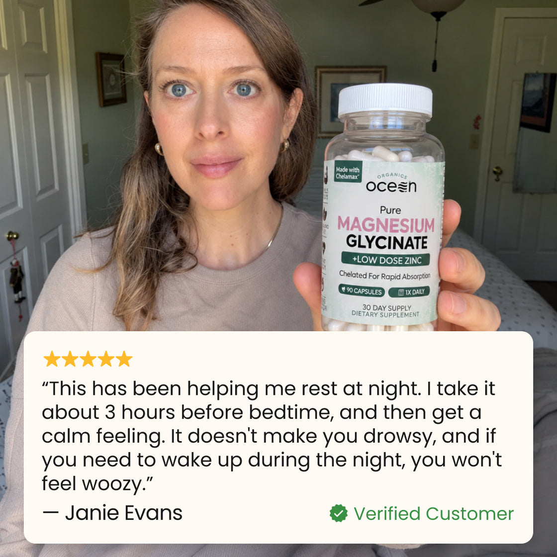 Customer review with the bottle